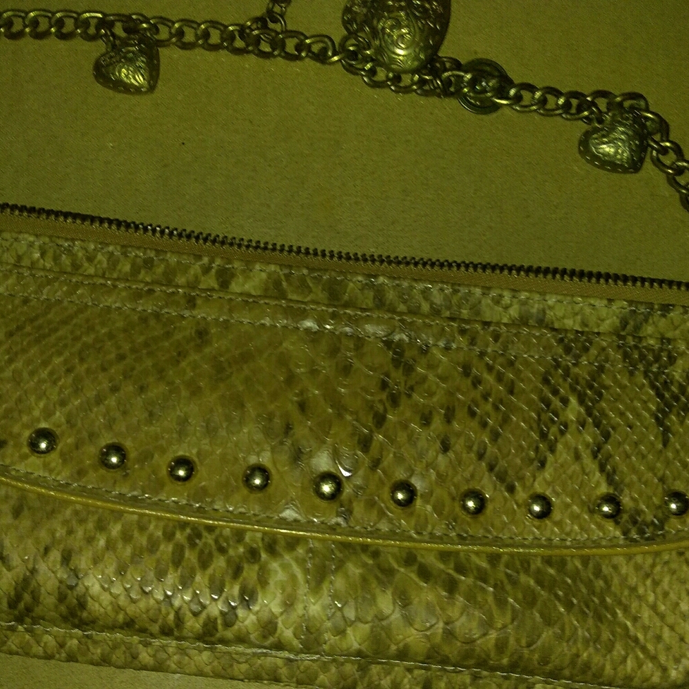 Kathy Van Zeeland little hand purse. Snakeskin.